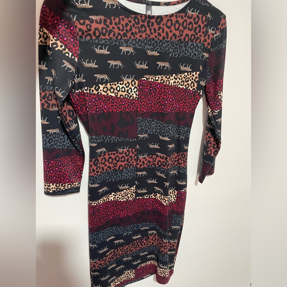 Victoria's Secret Multicolor Animal Print Long Sleeve Dress